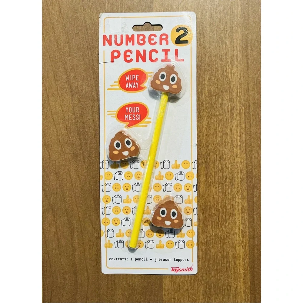 Poop Emoji Pencil Number 2 (As In Poop) Pencil Office Funny Toy Gag‎ Gift Prank